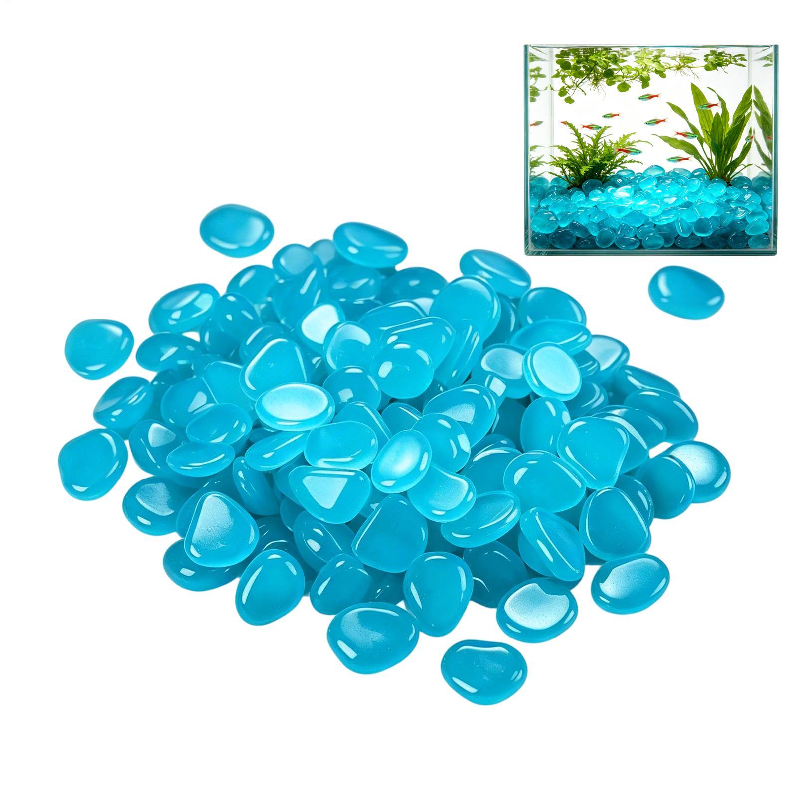 Fish Tank Gravel - 300 قطعة من الحصى المضيء المصنوع