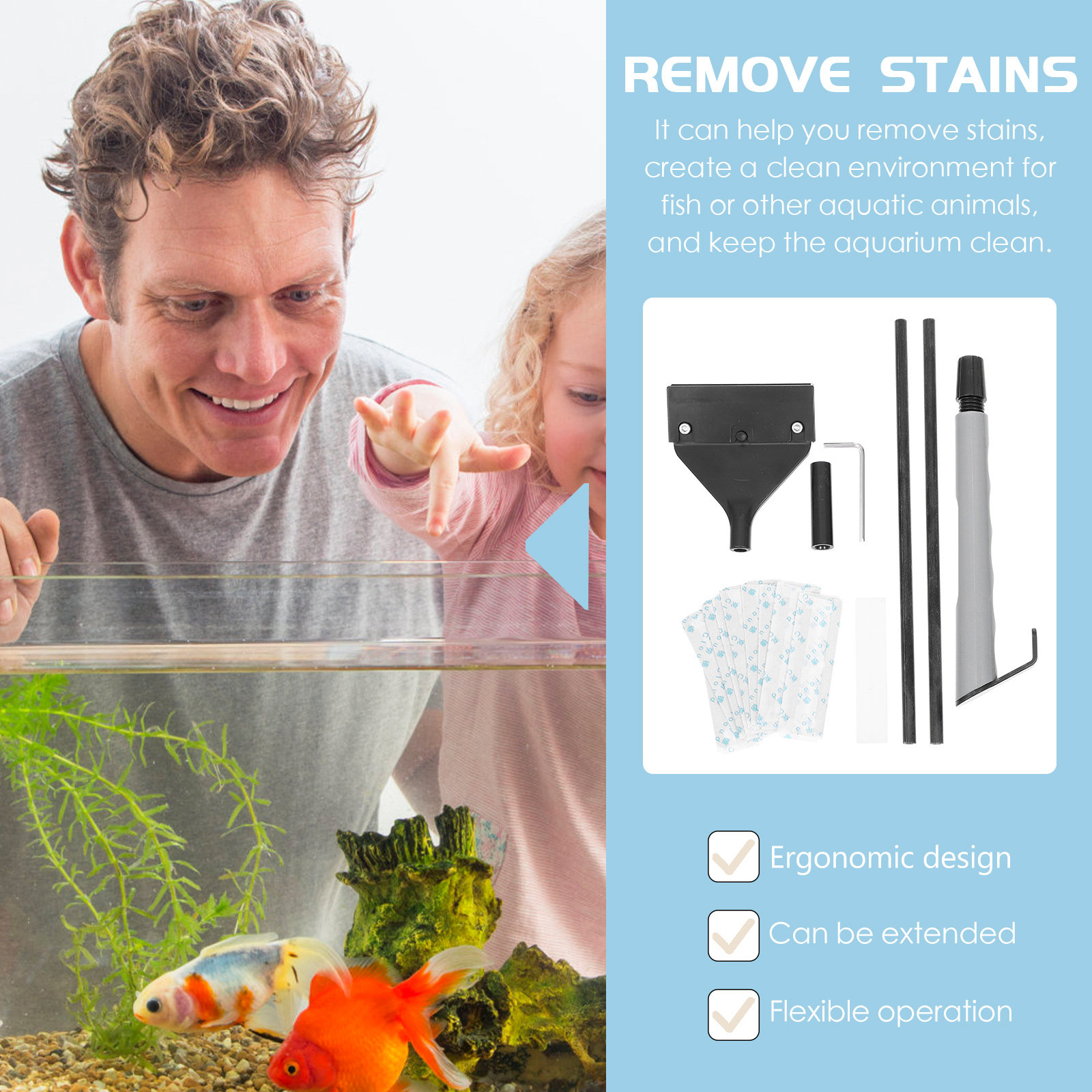 أداة تنظيف حوض السمك، مكشطة بل - مراجعة Aquarium Fish Keeping وسعره