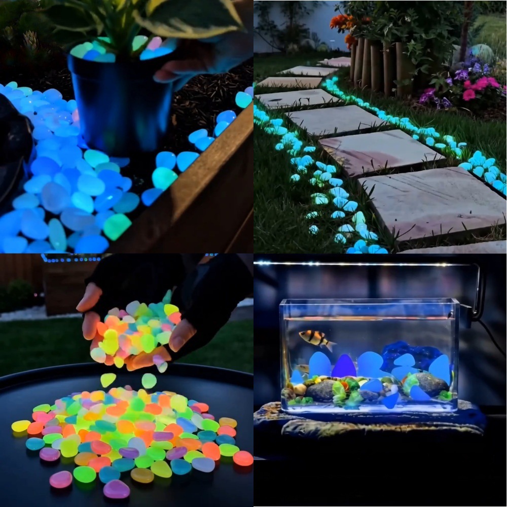 حصى ملونة مضيئة في الظلام لتزي - مراجعة Aquarium Light وسعره